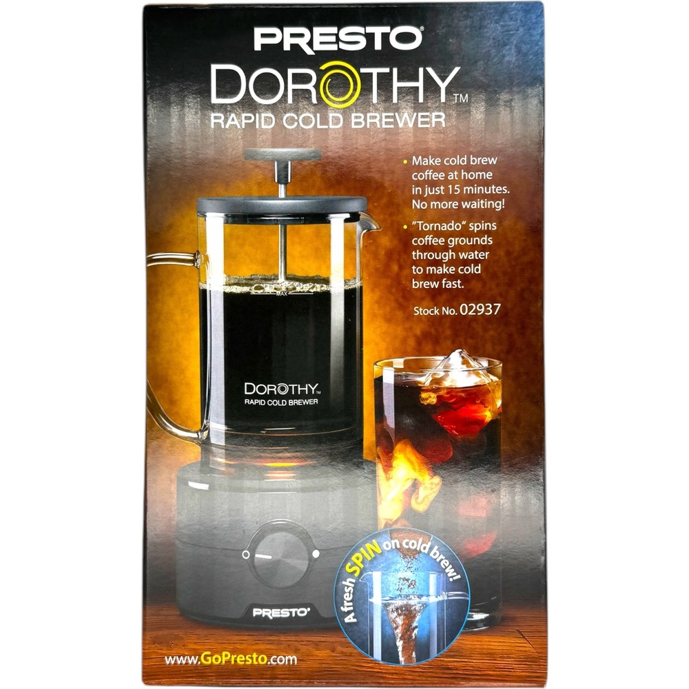 Presto Dorothy Rapid Cold Brew Coffee Maker 15-Min Tornado Spin Fast Brewer 22oz - Picture 3 of 8